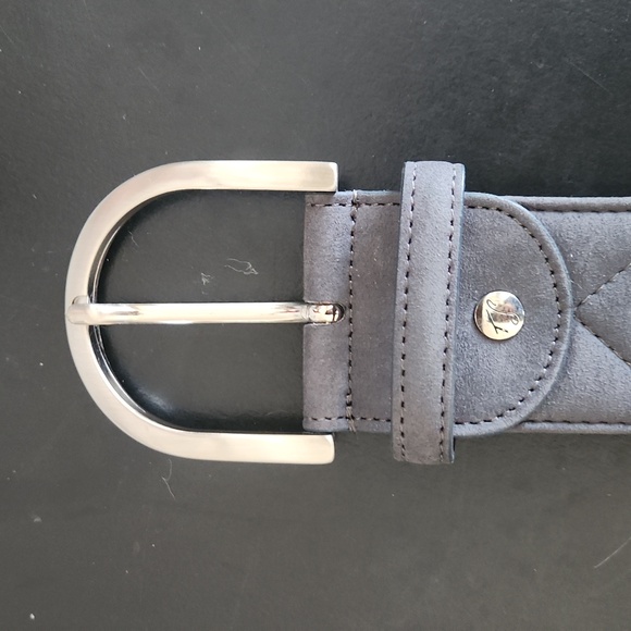 Tailored Sportsman Suede Grey Quilted Belt - Medium - Picture 4 of 12